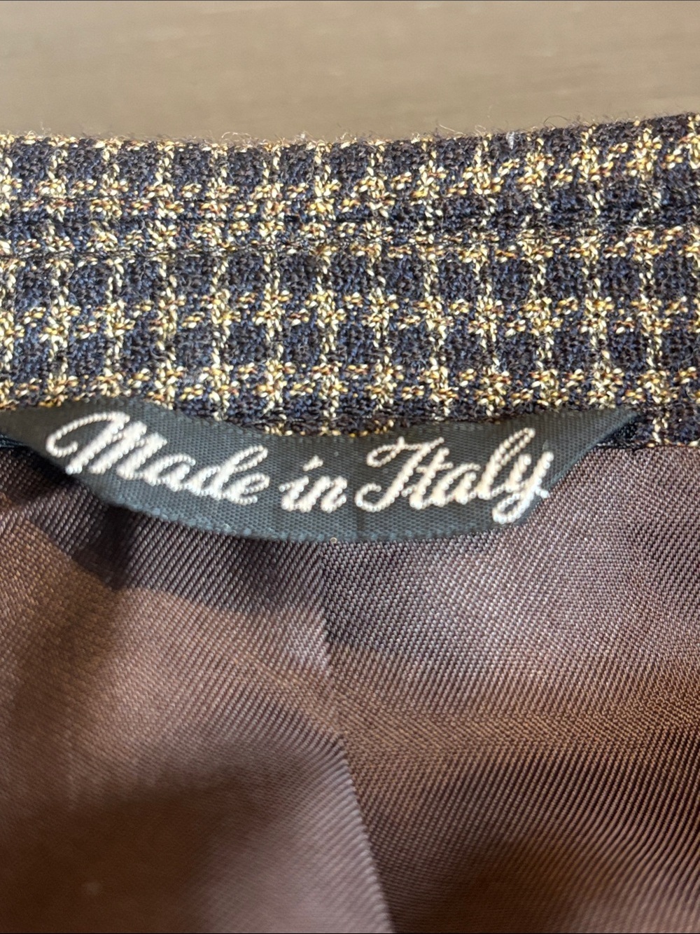 🤎Brown Houndstooth Sport Coat Wool Blazer Classic Tailored Mens 42S Vito Rufolo - Picture 10 of 15
